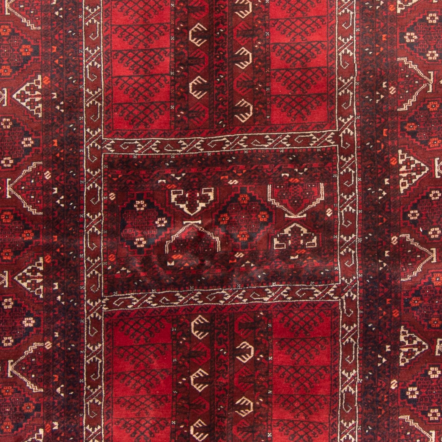 Turkaman-tæppe - 237 x 158 cm - rød