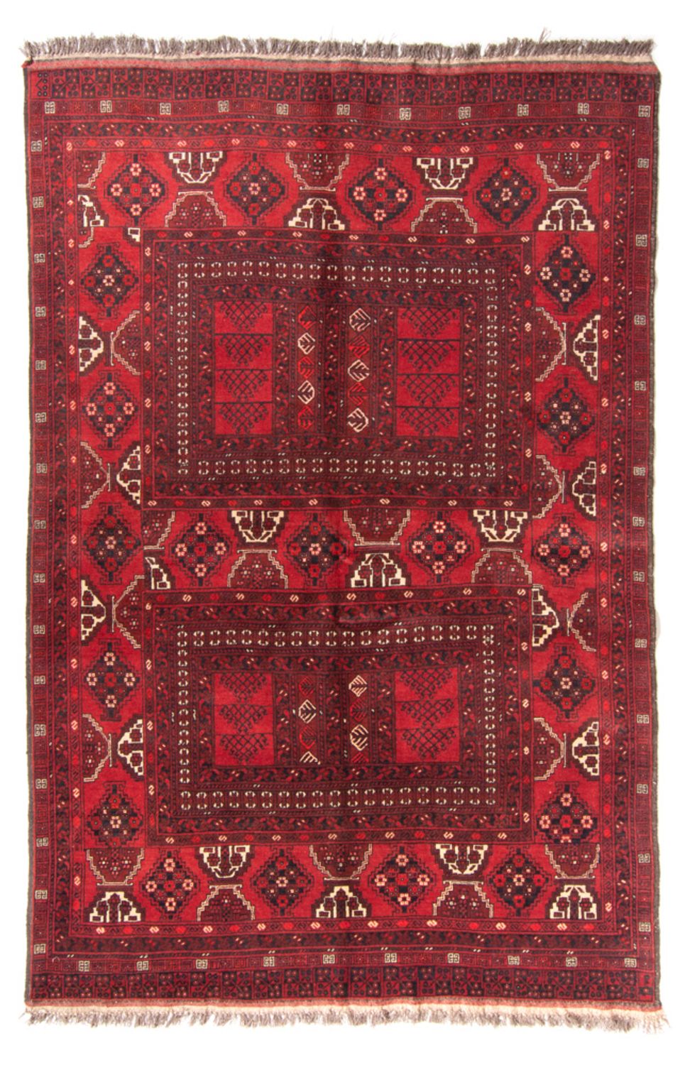 Turkaman-tæppe - 228 x 158 cm - rød