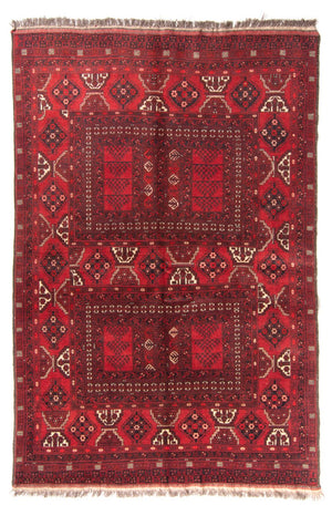 Turkaman-tæppe - 228 x 158 cm - rød