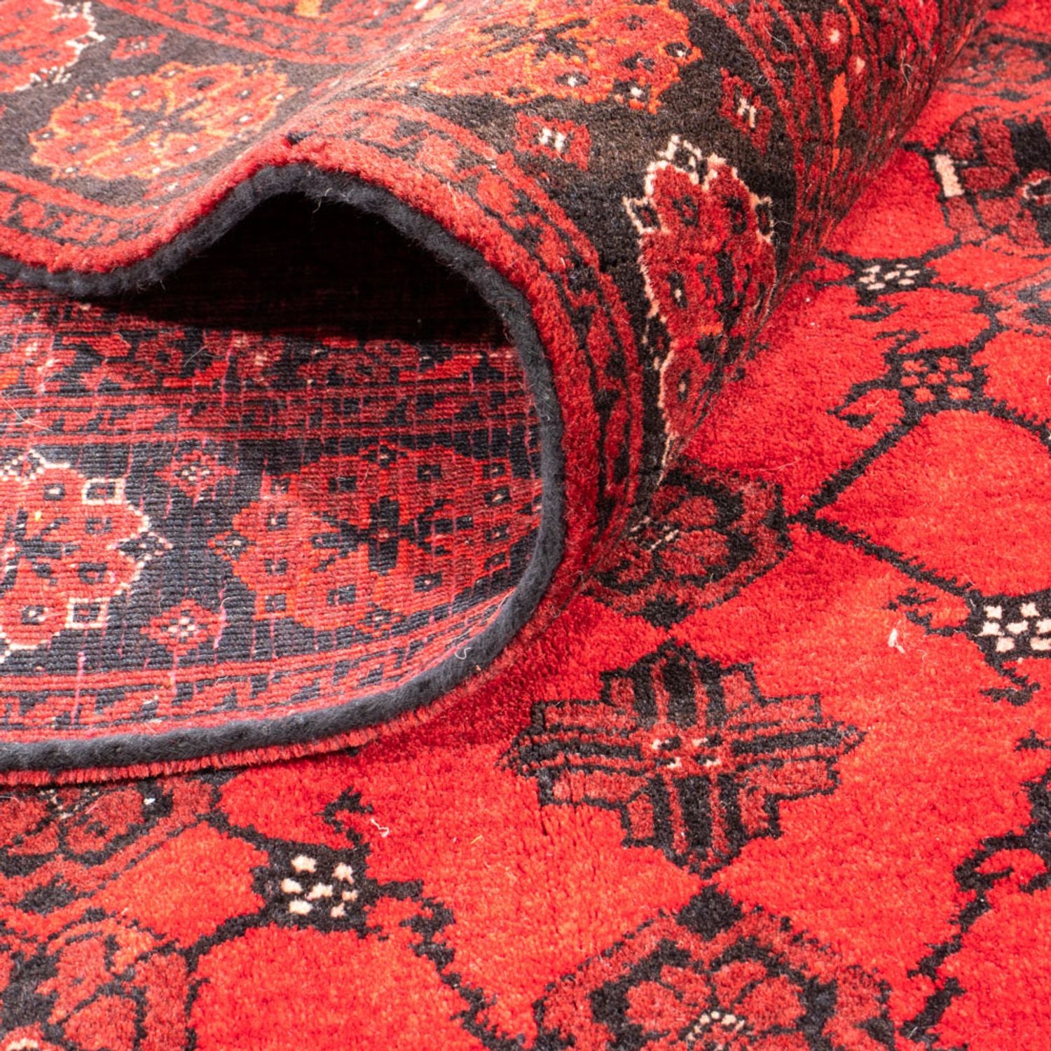 Turkaman-tæppe - 257 x 178 cm - rød