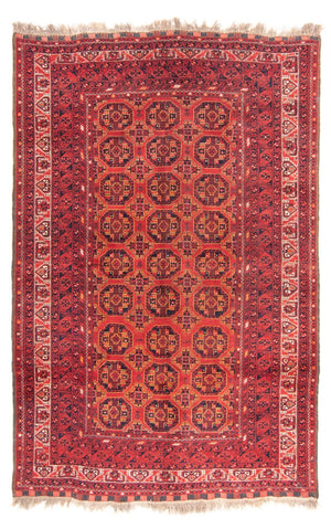 Turkaman-tæppe - 246 x 157 cm - rød