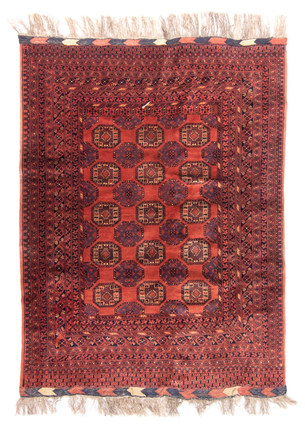 Turkaman-tæppe - 200 x 148 cm - rød
