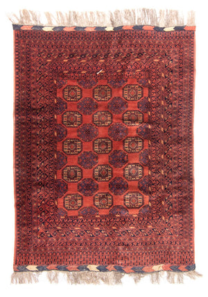 Turkaman-tæppe - 200 x 148 cm - rød