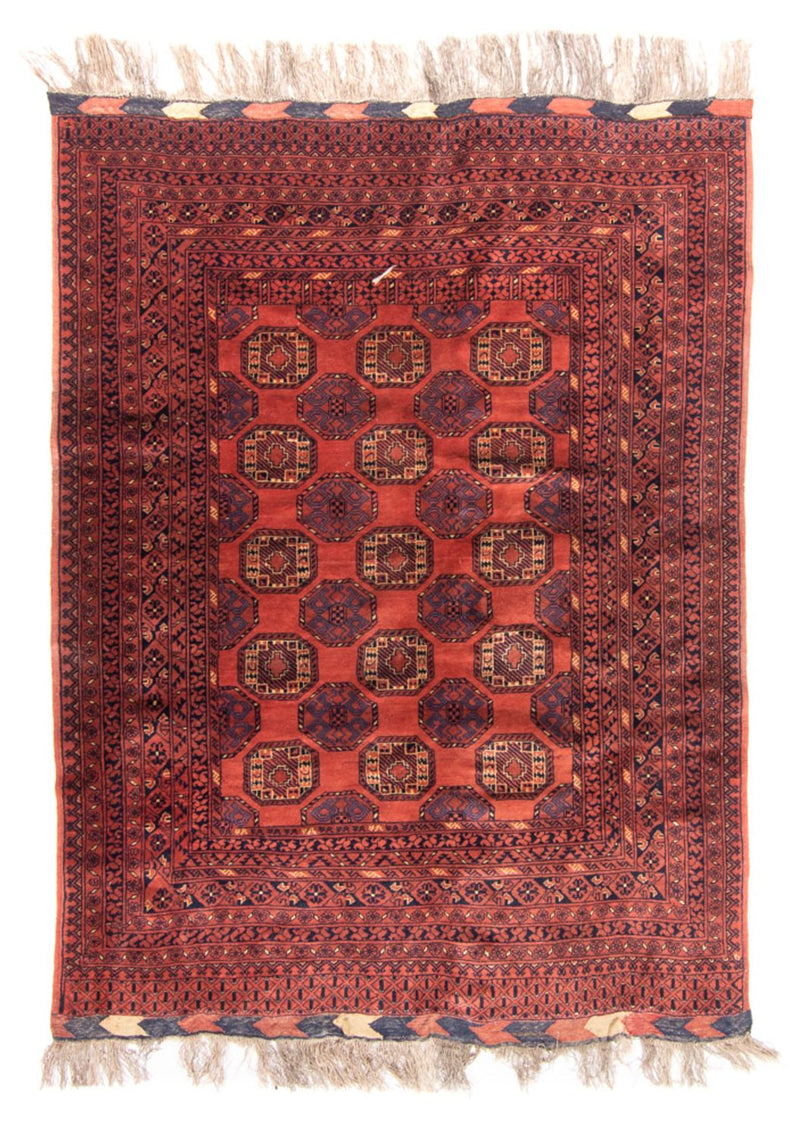 Turkaman-tæppe - 200 x 148 cm - rød