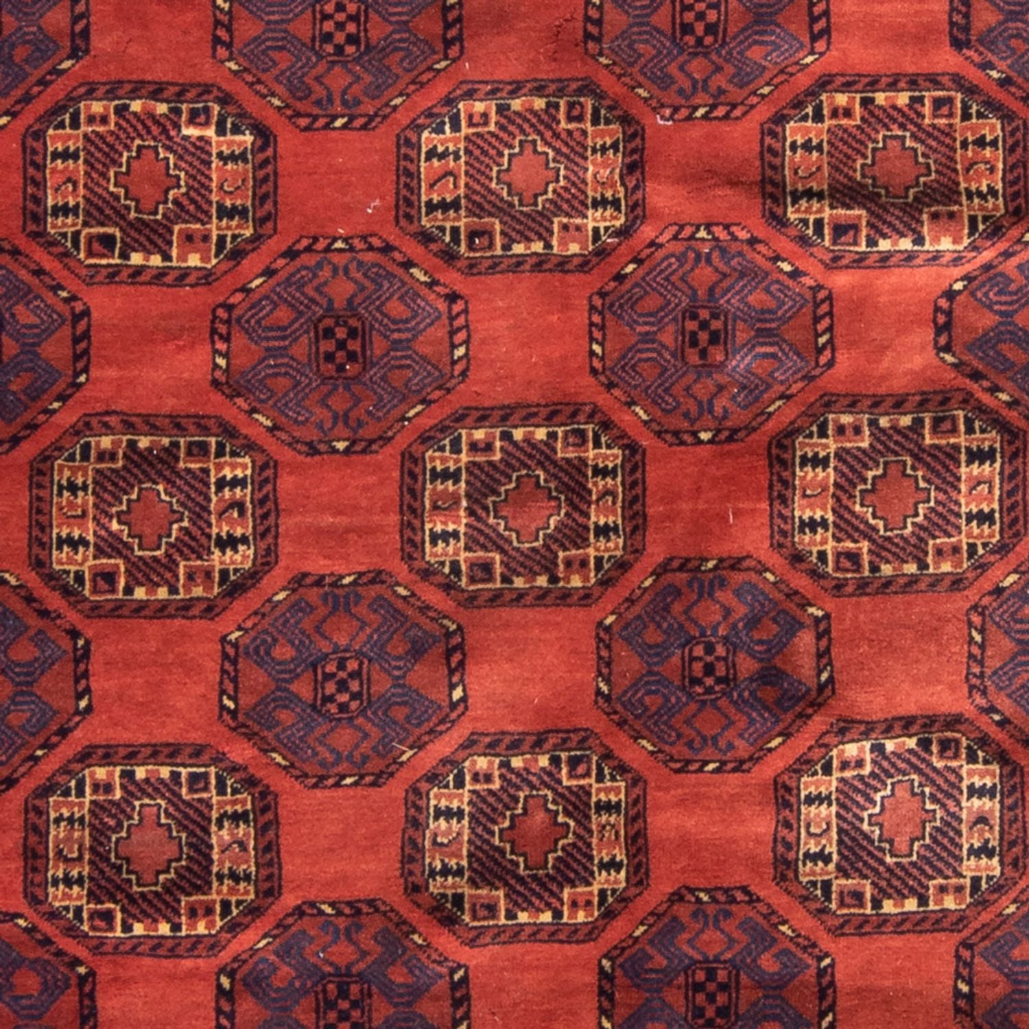 Turkaman-tæppe - 200 x 148 cm - rød