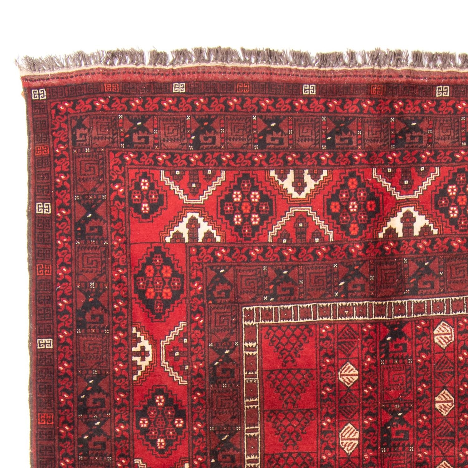 Turkaman-tæppe - 244 x 158 cm - rød