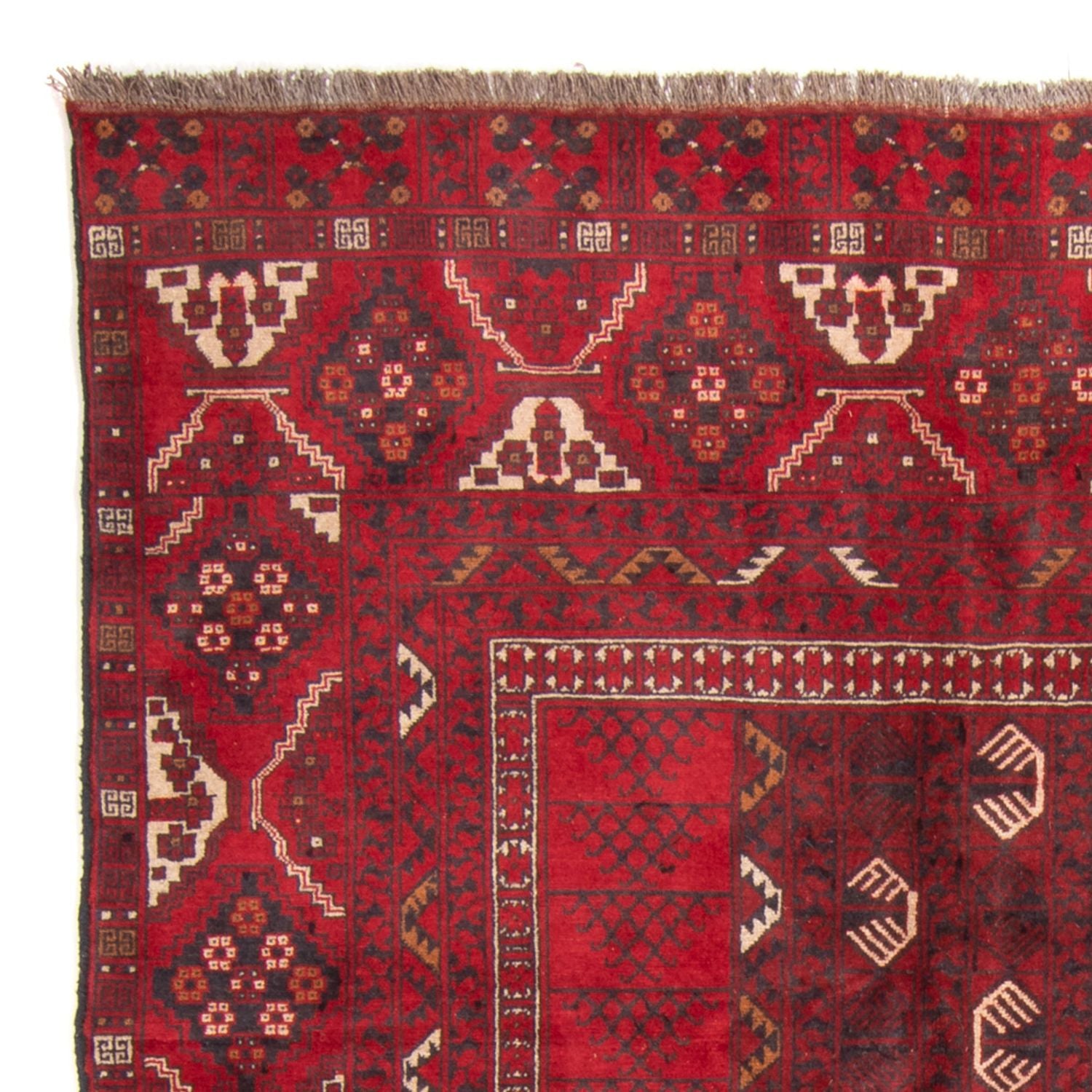 Turkaman-tæppe - 230 x 153 cm - rød
