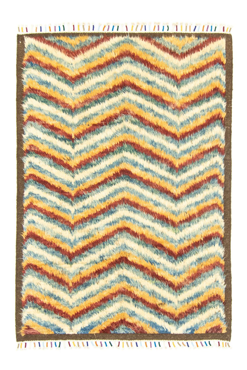 Berber tæppe - 206 x 147 cm - farvet