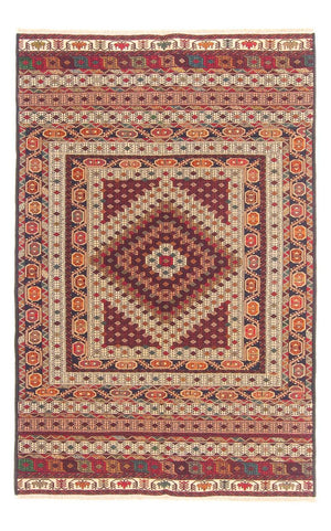 Kelim-tæppe - orientalsk - 196 x 127 cm - flerfarvet