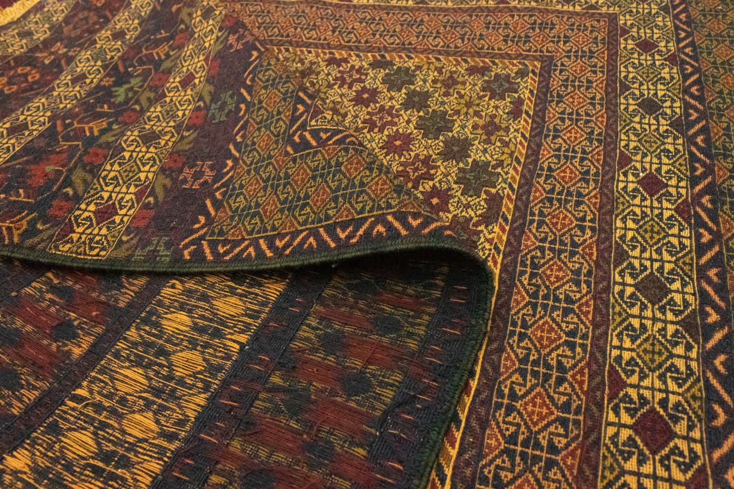 Kelim-tæppe - orientalsk - 198 x 137 cm - flerfarvet