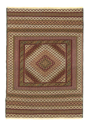 Kelim-tæppe - orientalsk - 185 x 132 cm - flerfarvet