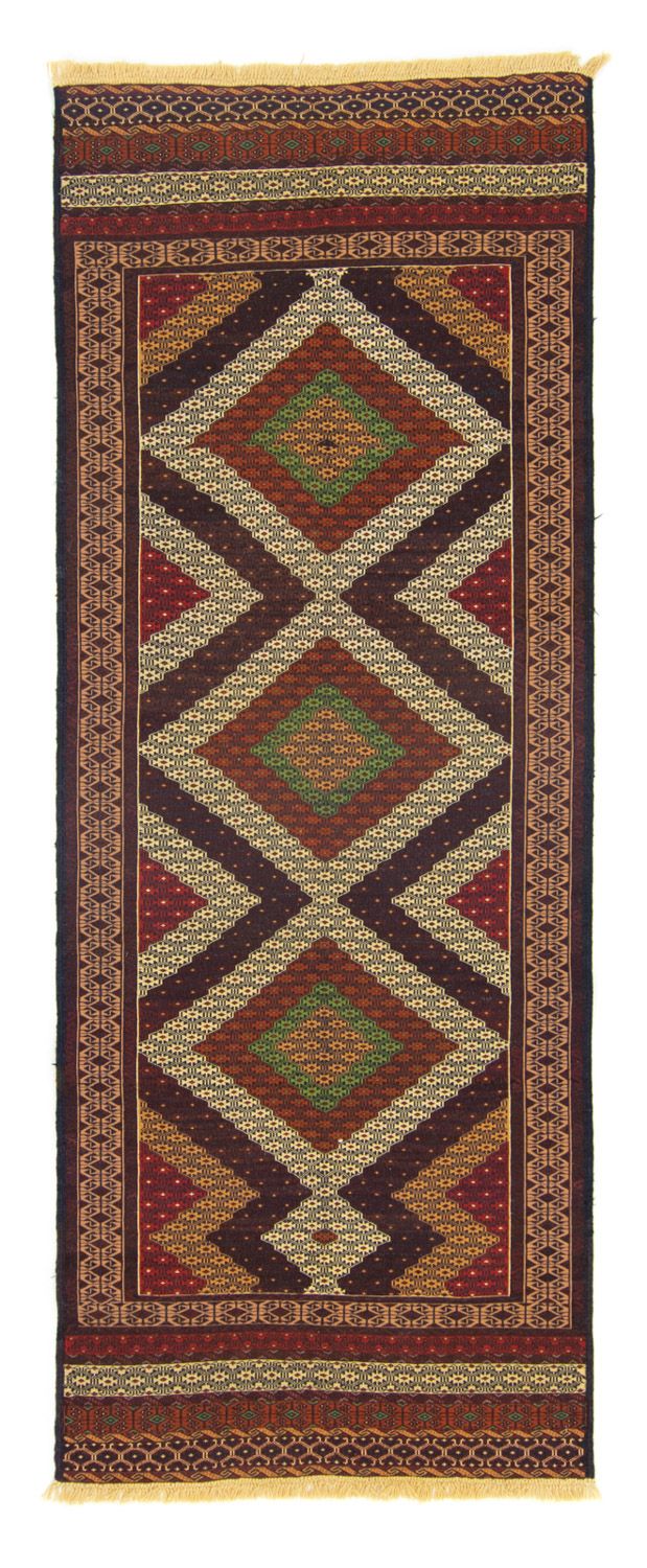 Løber Kelim-tæppe - orientalsk - 222 x 85 cm - brun