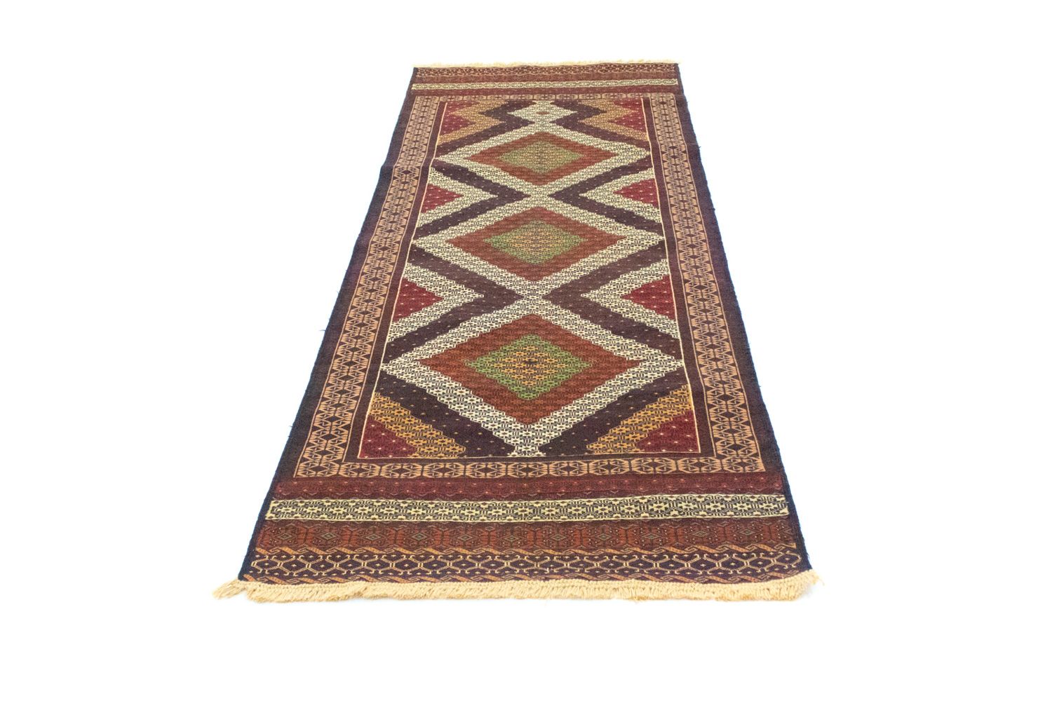 Løber Kelim-tæppe - orientalsk - 222 x 85 cm - brun