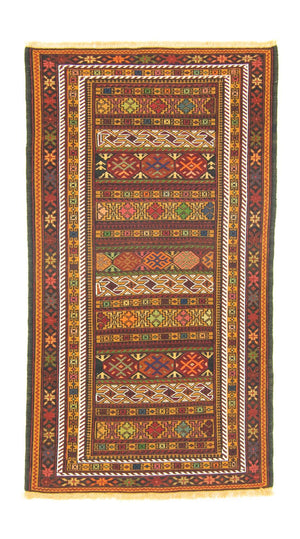 Kelim-tæppe - orientalsk - 138 x 78 cm - flerfarvet