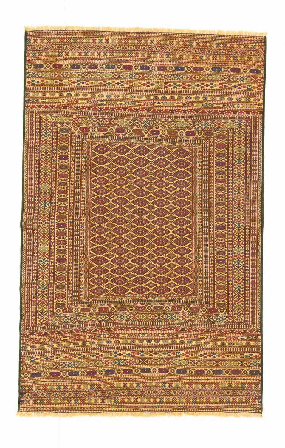 Kelim-tæppe - orientalsk - 208 x 133 cm - brun