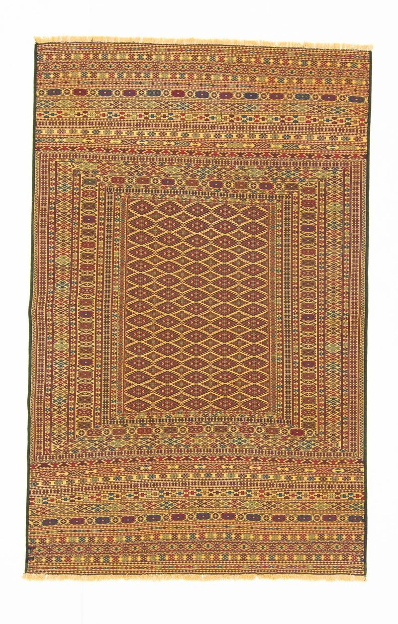 Kelim-tæppe - orientalsk - 208 x 133 cm - brun