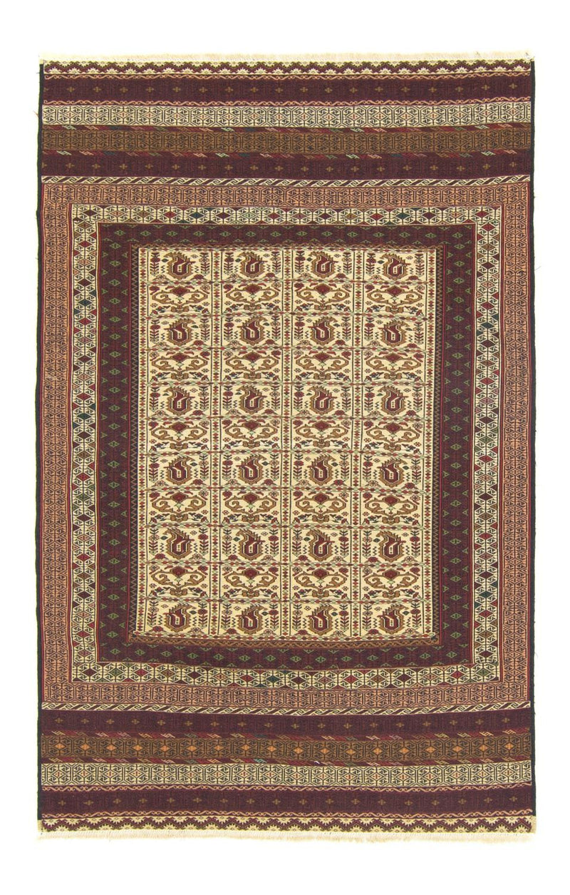 Kelim-tæppe - orientalsk - 188 x 121 cm - brun