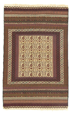Kelim-tæppe - orientalsk - 196 x 123 cm - beige