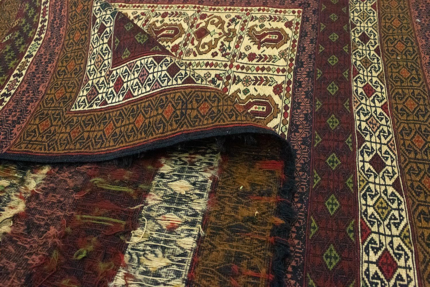 Kelim-tæppe - orientalsk - 196 x 123 cm - beige