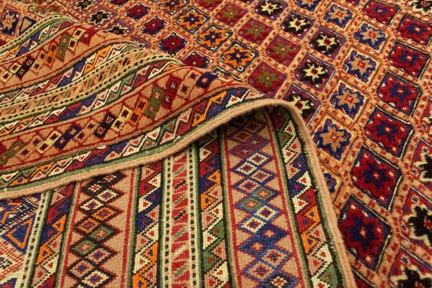 Kelim-tæppe - orientalsk - 196 x 154 cm - orange