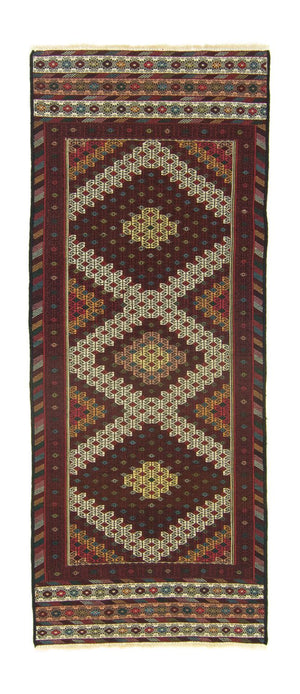 Løber Kelim-tæppe - orientalsk - 190 x 75 cm - brun