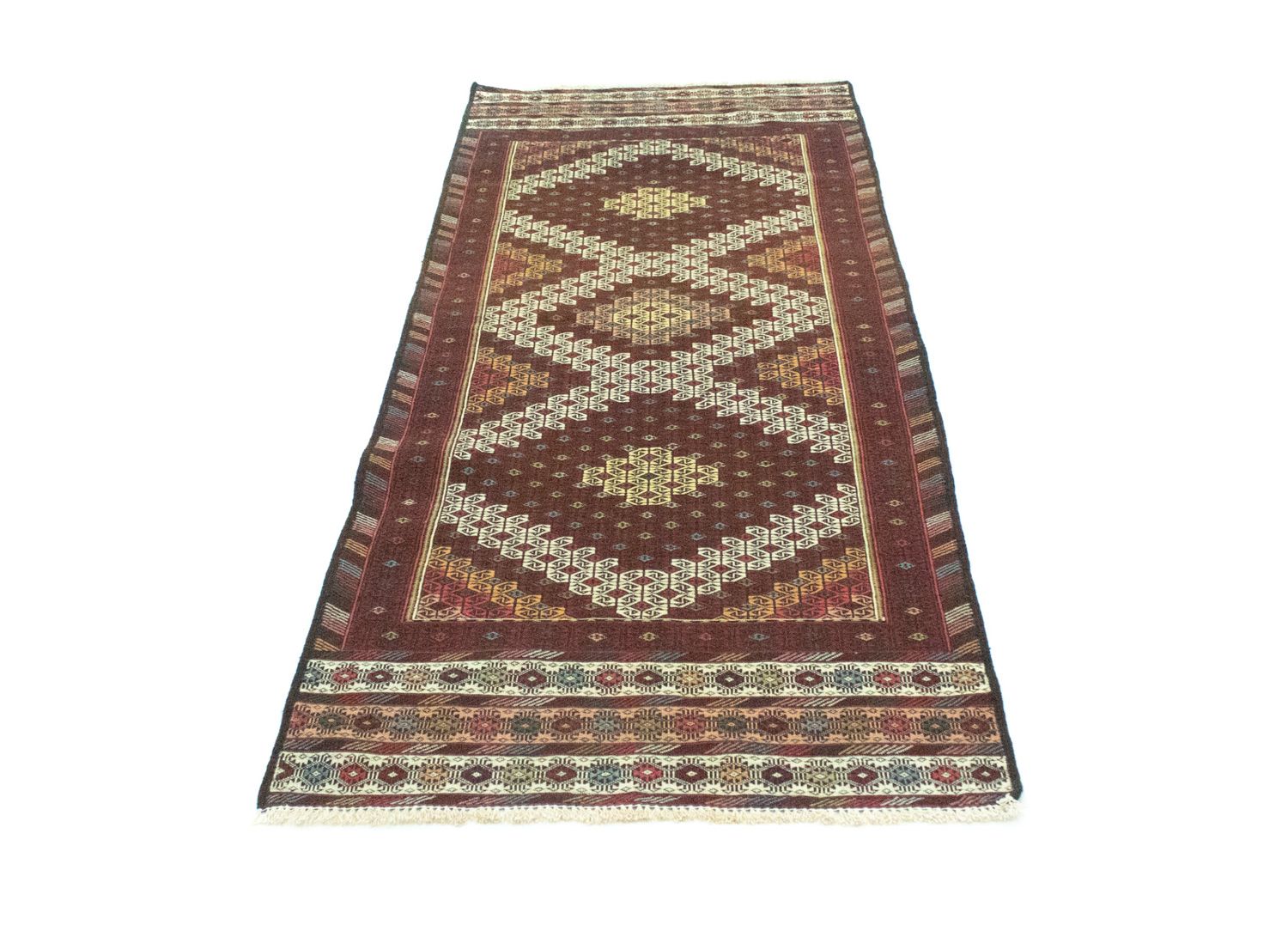 Løber Kelim-tæppe - orientalsk - 190 x 75 cm - brun