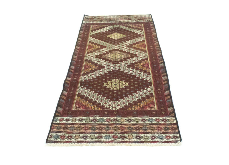 Løber Kelim-tæppe - orientalsk - 190 x 75 cm - brun