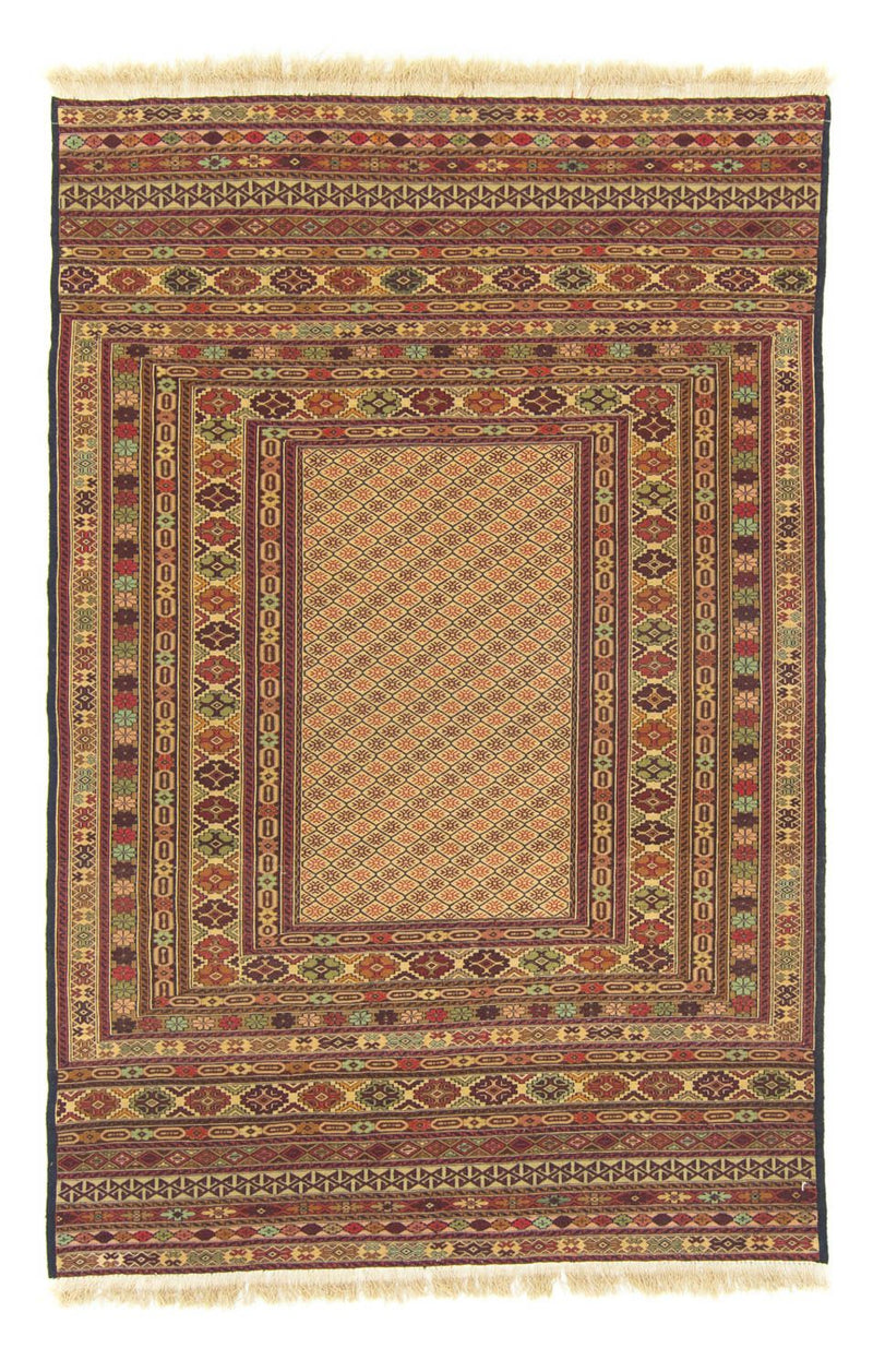 Kelim-tæppe - orientalsk - 189 x 130 cm - brun