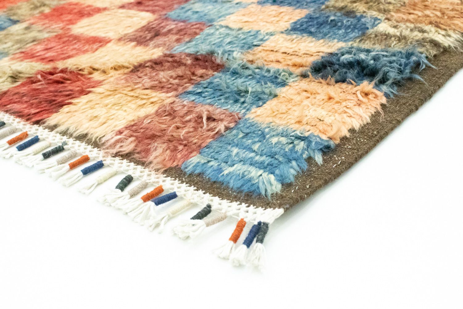 Berber tæppe - 206 x 143 cm - farvet