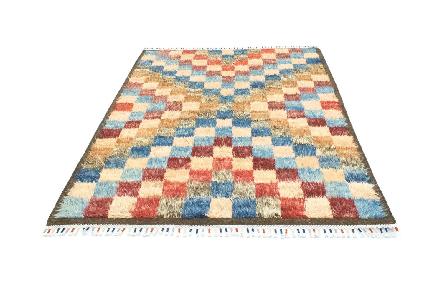 Berber tæppe - 206 x 143 cm - farvet