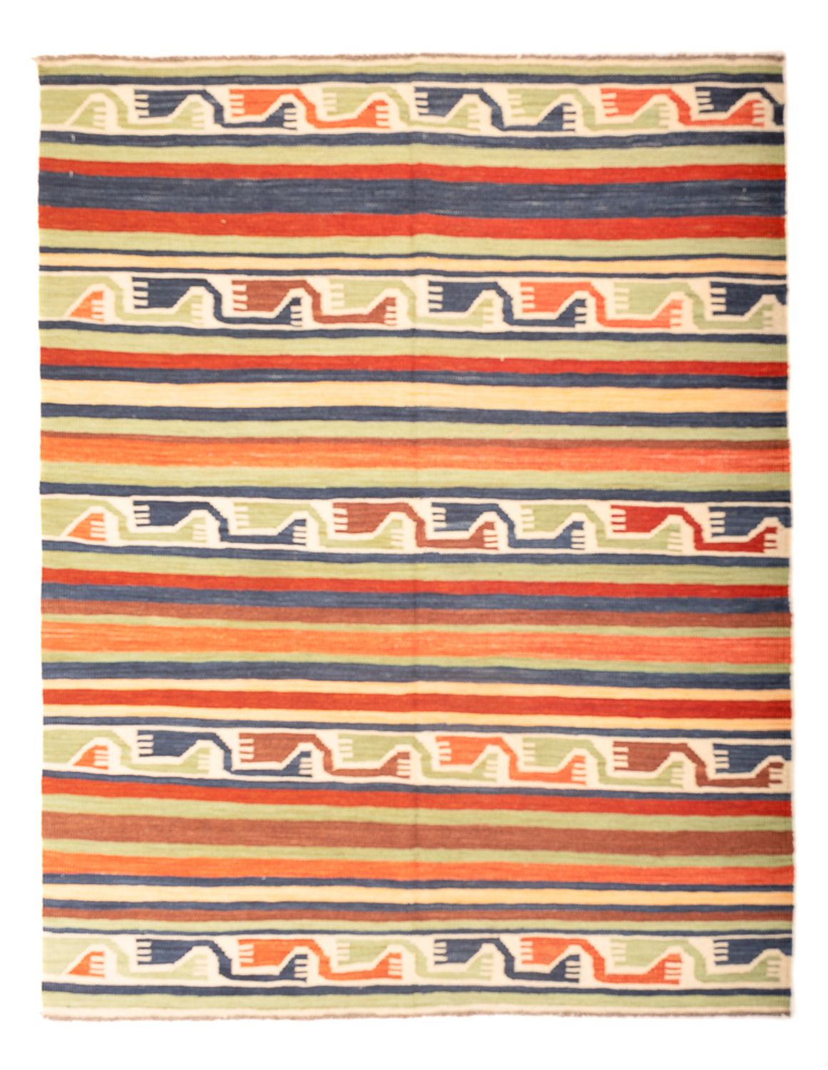 Kelim-tæppe - orientalsk - 202 x 154 cm - flerfarvet