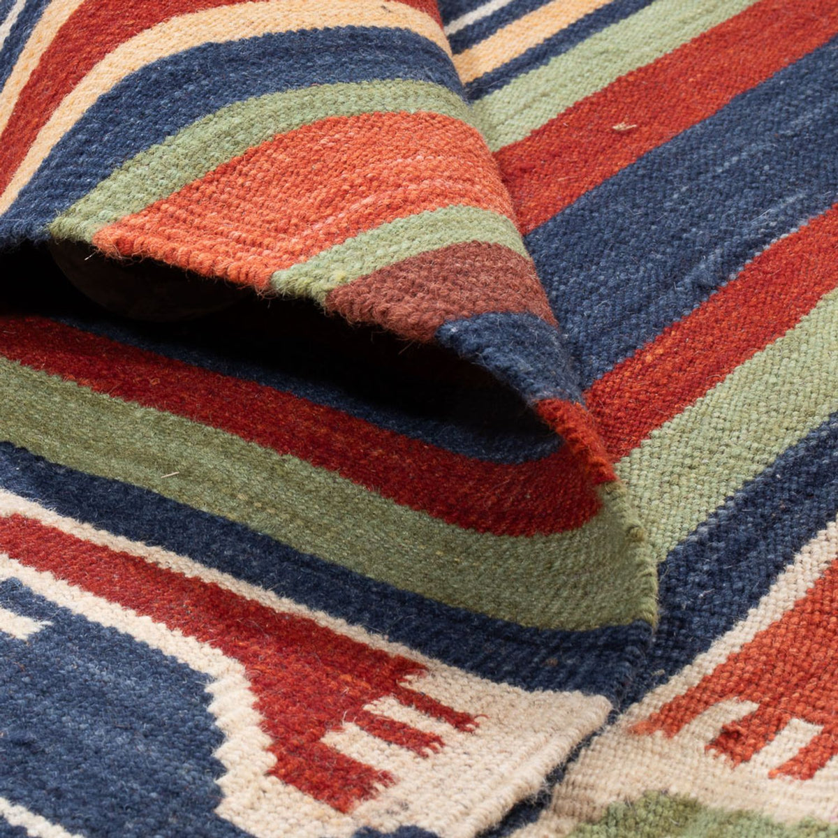 Kelim-tæppe - orientalsk - 202 x 154 cm - flerfarvet