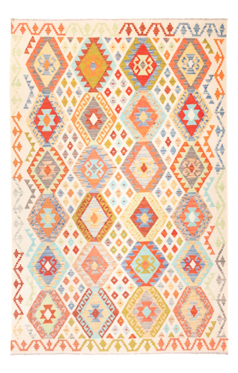 Kelim Carpet - Splash - 248 x 177 cm - flerfarvet