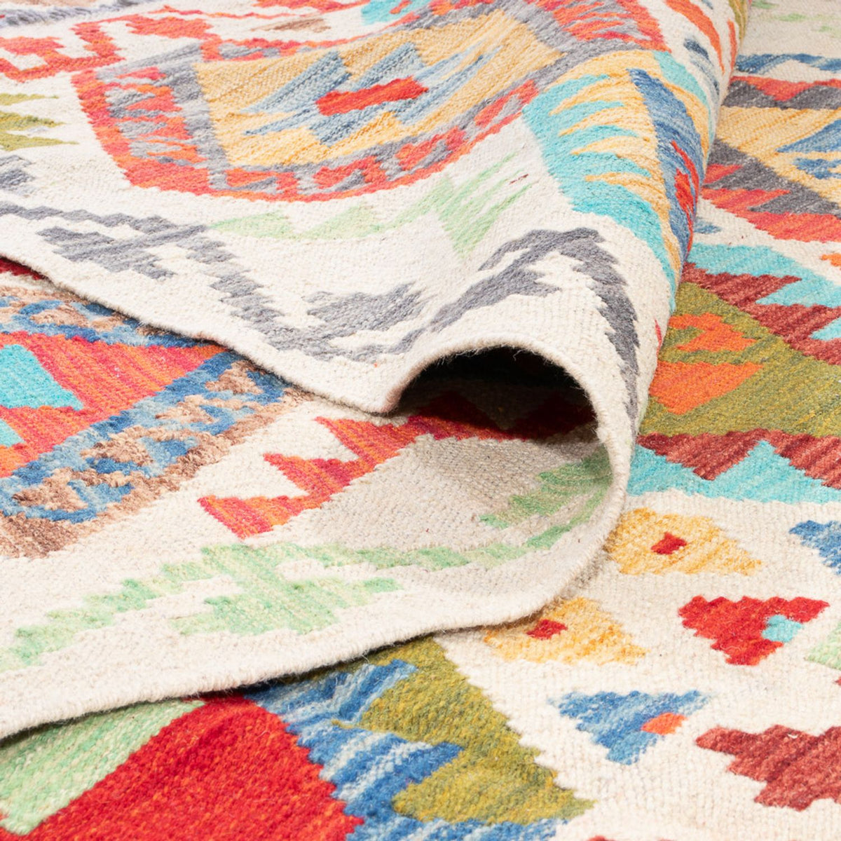 Kelim Carpet - Splash - 248 x 177 cm - flerfarvet