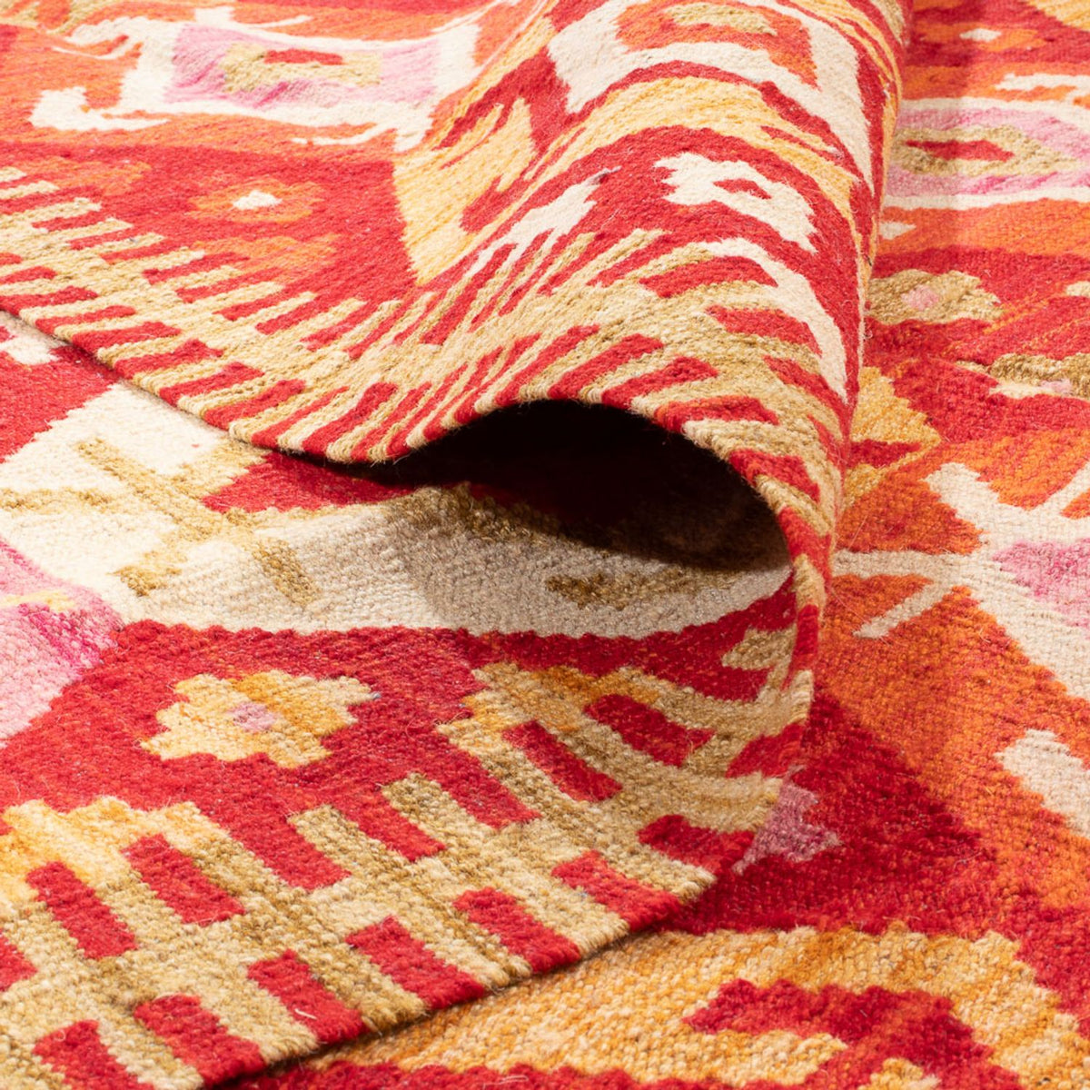 Kelim Carpet - Splash - 253 x 176 cm - flerfarvet