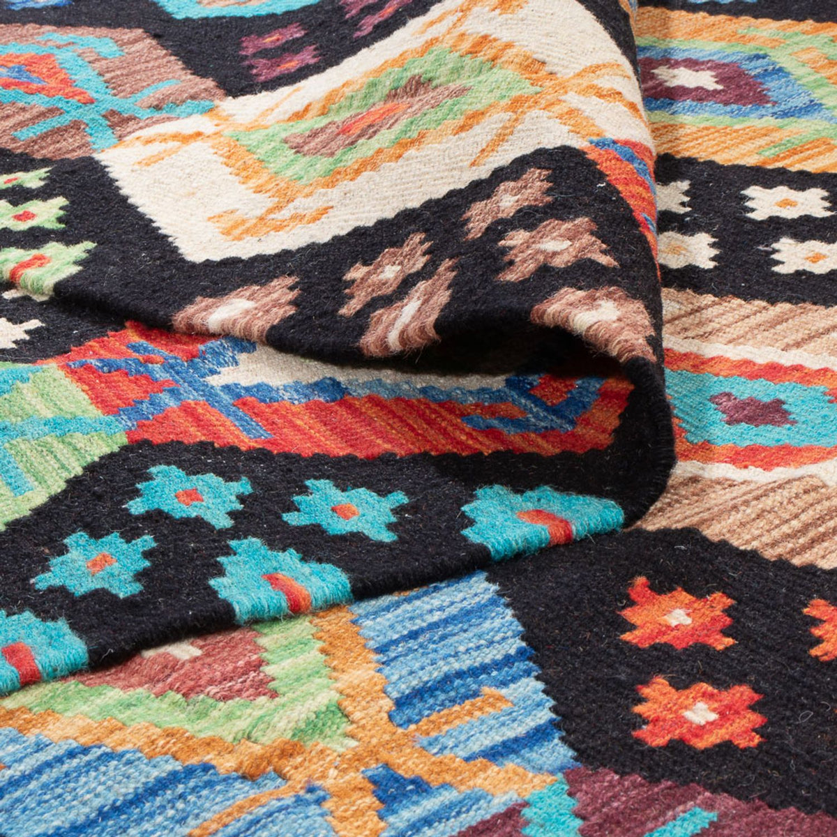 Kelim-tæppe - orientalsk - 262 x 179 cm - flerfarvet