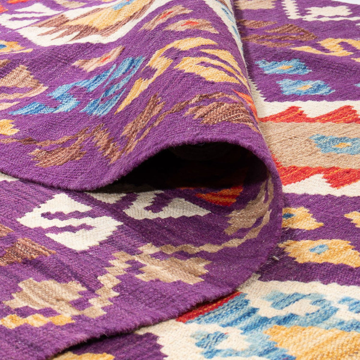 Kelim Carpet - Splash - 256 x 178 cm - flerfarvet