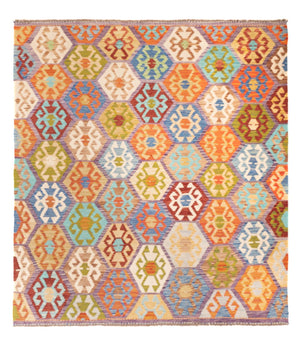 Kelim Carpet - Splash firkantet  - 201 x 189 cm - flerfarvet