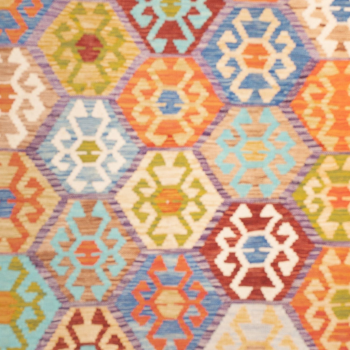 Kelim Carpet - Splash firkantet  - 201 x 189 cm - flerfarvet