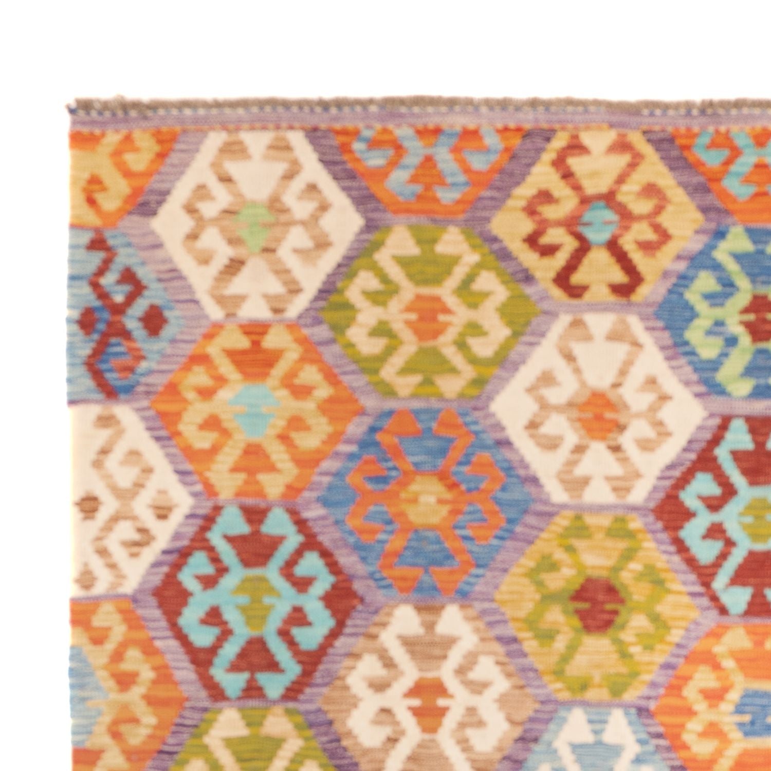 Kelim Carpet - Splash firkantet  - 201 x 189 cm - flerfarvet