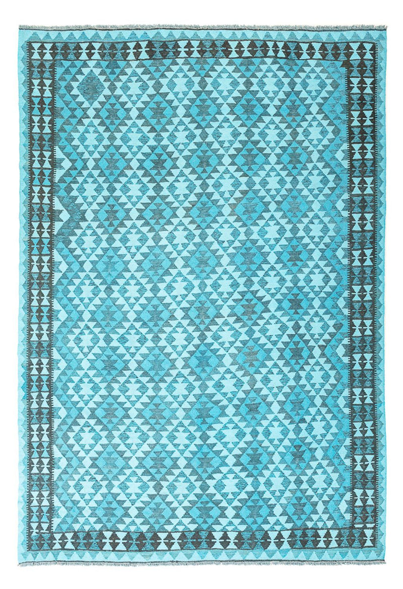 Kelim-tæppe - Trendy - Vintage / farvet - 277 x 195 cm - turkis
