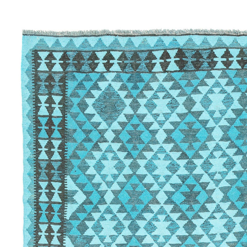 Kelim-tæppe - Trendy - Vintage / farvet - 277 x 195 cm - turkis