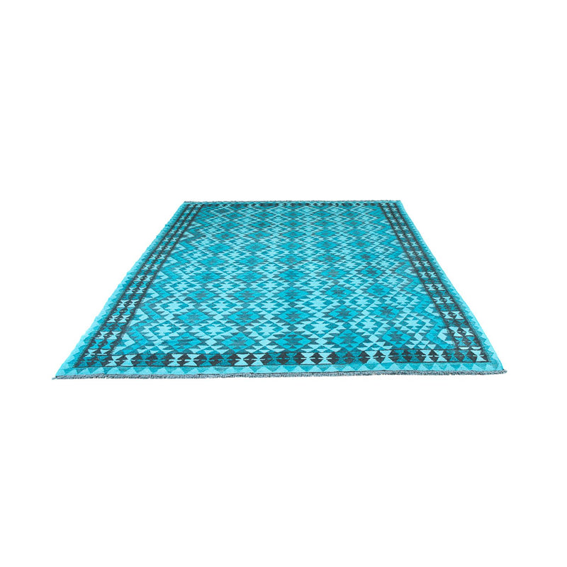 Kelim-tæppe - Trendy - Vintage / farvet - 277 x 195 cm - turkis