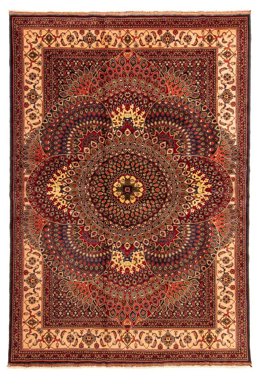 Afghansk tæppe - 279 x 198 cm - flerfarvet