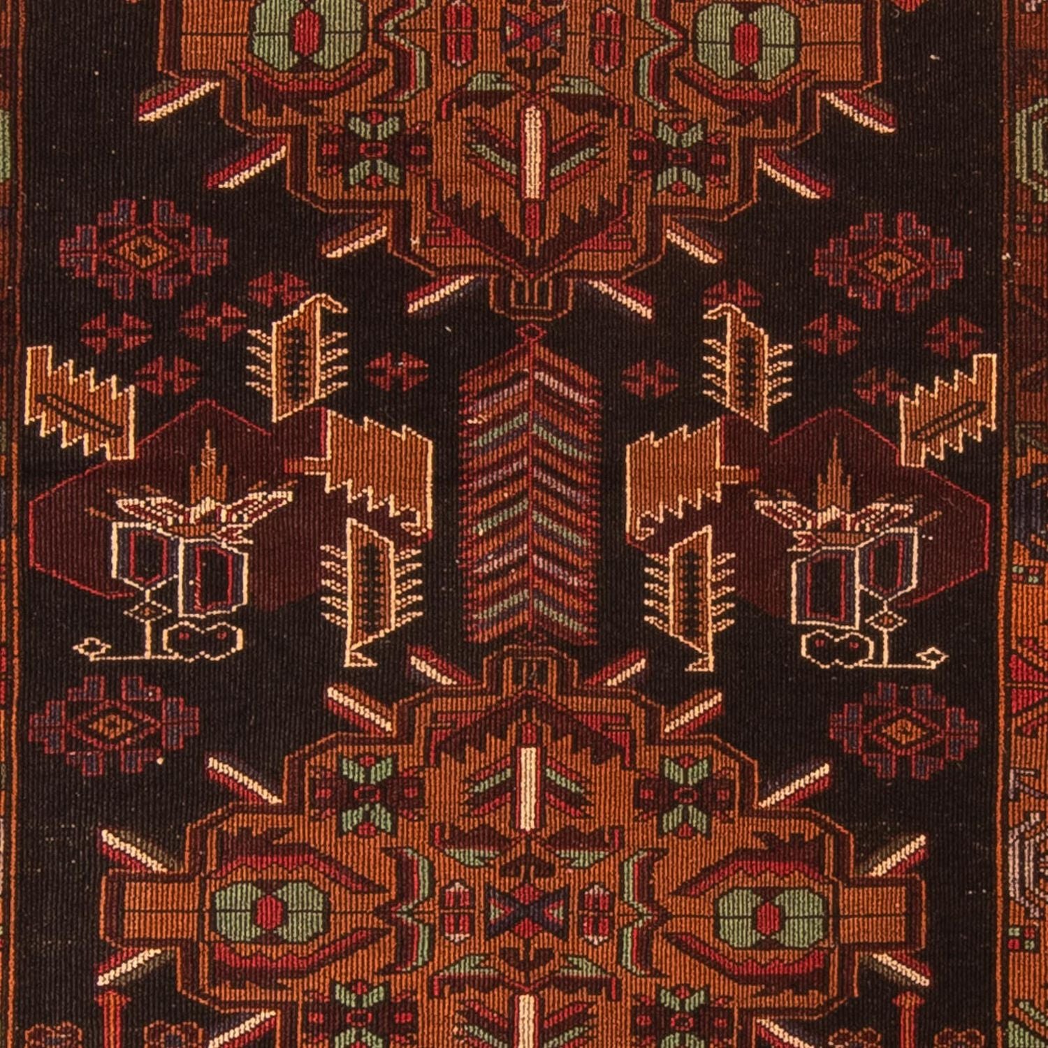 Afghansk tæppe - 189 x 127 cm - brun