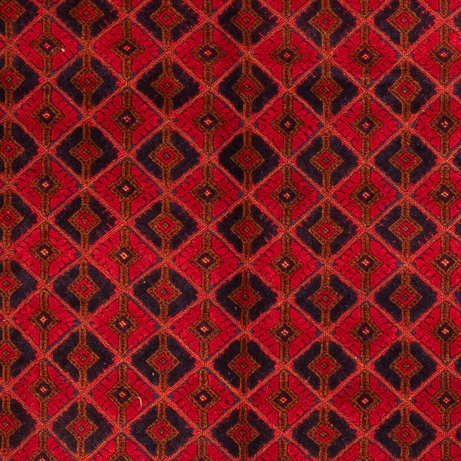 Turkaman-tæppe - 190 x 153 cm - mørkerød
