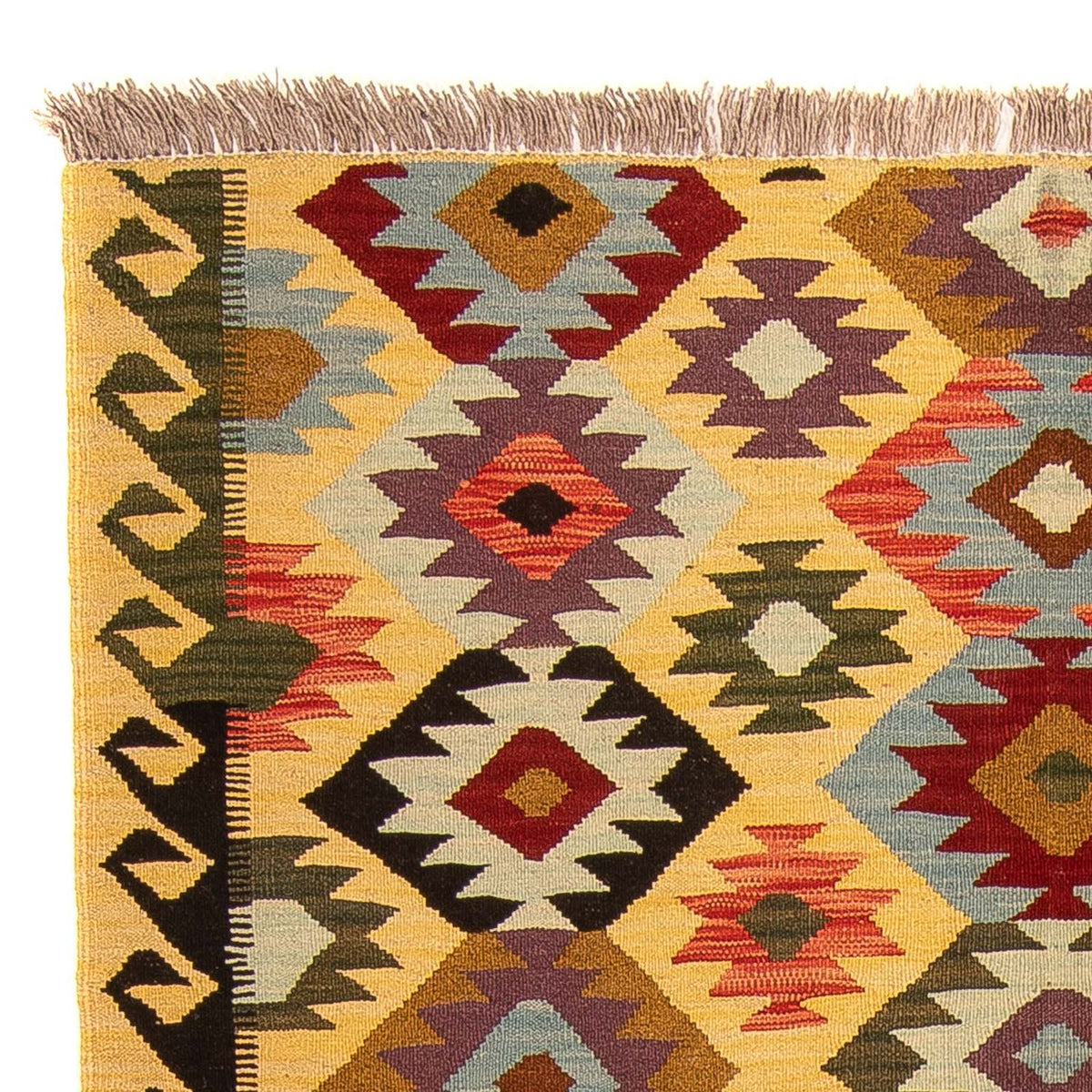Kelim Carpet - Splash - 204 x 144 cm - flerfarvet