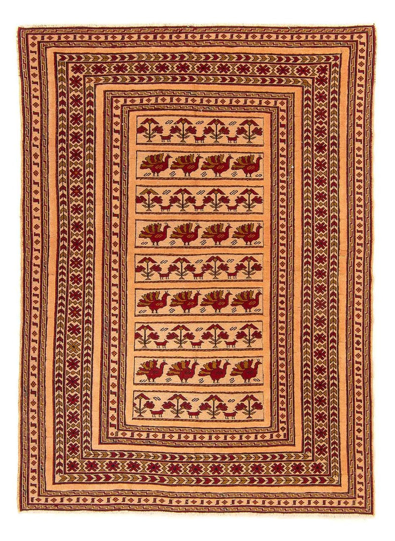 Kelim-tæppe - orientalsk - 180 x 140 cm - brun