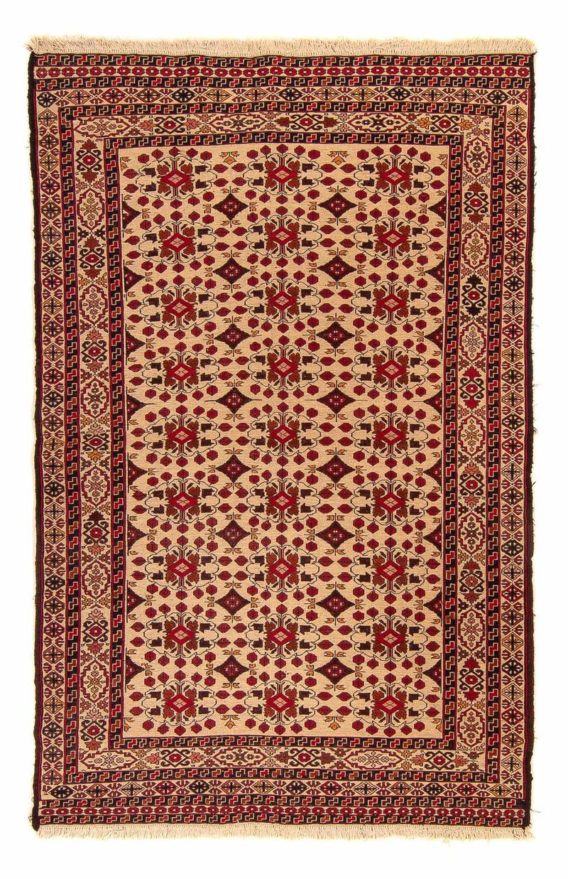 Kelim-tæppe - orientalsk - 200 x 126 cm - lys brun
