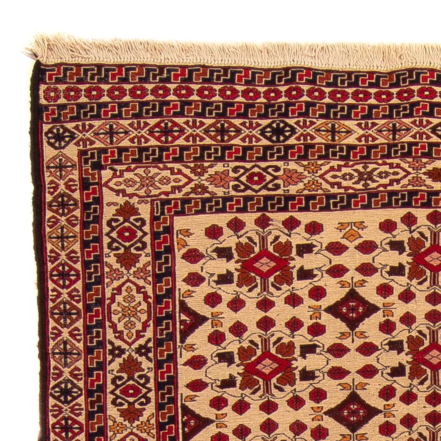 Kelim-tæppe - orientalsk - 200 x 126 cm - lys brun